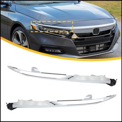Fits 2018-2022 Honda Accord Headlight Chrome Molding Trim Left & Right Pair