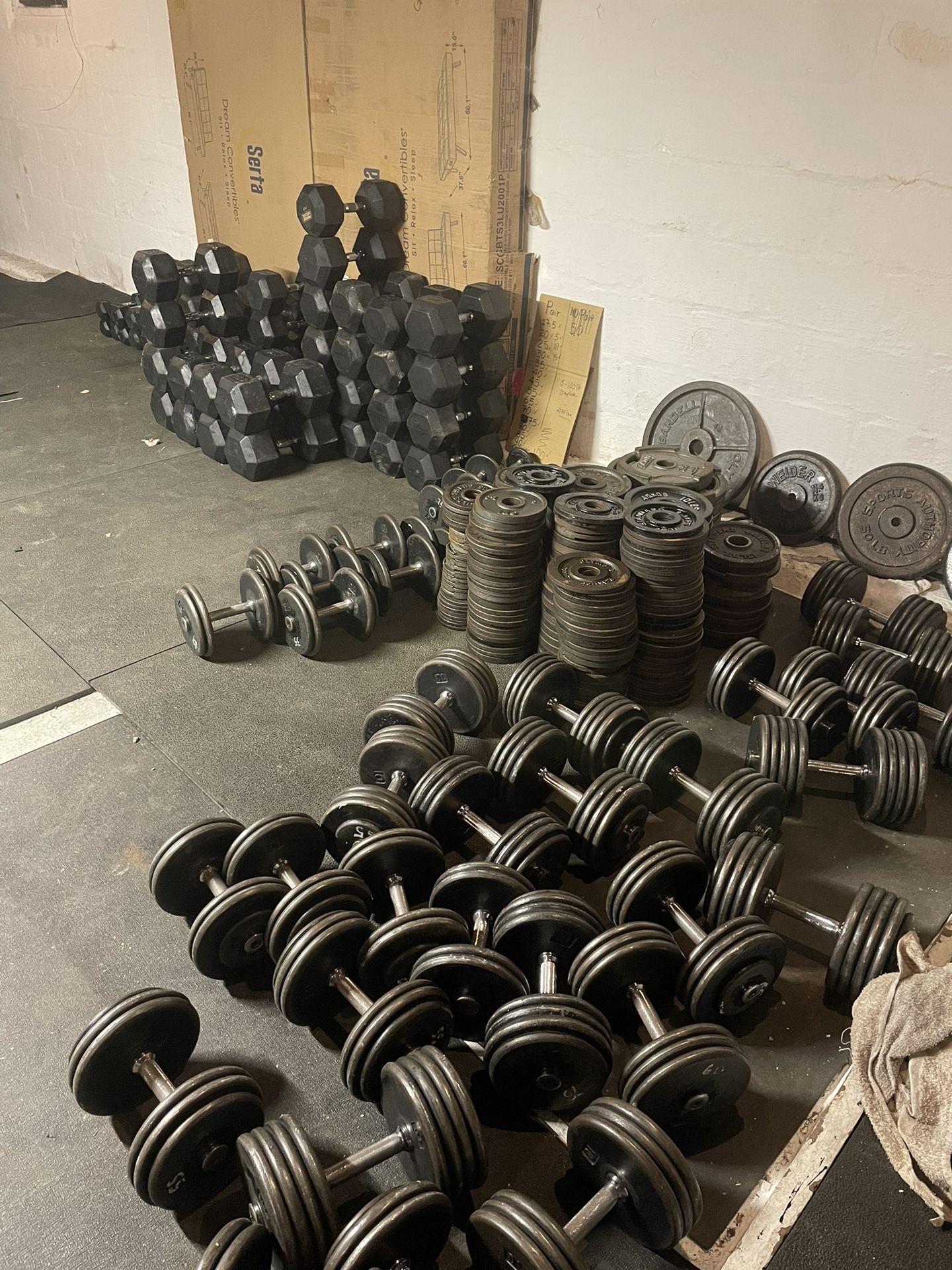 Dumbbells And Plates $1 Per Pound