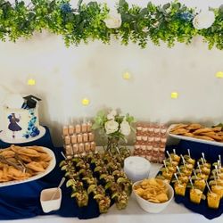 White Table Frame With Eucalyptus Garland