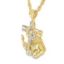 10k Yellow Gold Religious Charm Necklace