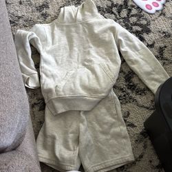 Sweat Short Set With Hoodie