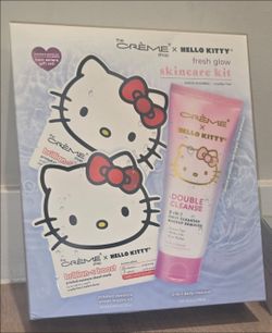 The Crème Shop x Hello Kitty Fresh Glo Skincare Kit w/2 in 1Cleanser.