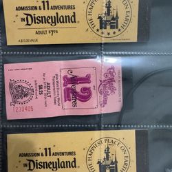 3 Vintage Disney Ticket Books – Disneyland & Disney World – 1970s