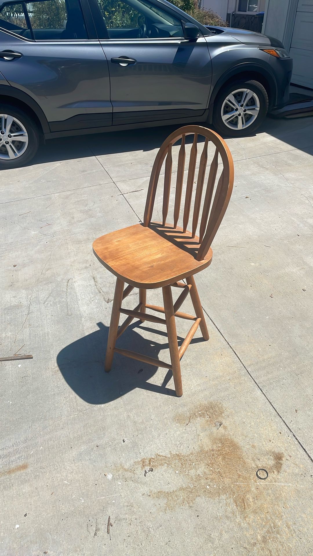 Tall Wooden Swivel Chair