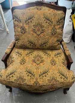 Wood Upholstered Armchair