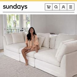 Free Delivery NEW IN-BOX Sundays™ Get Together™ 3-Piece Modular Sofa Performance Fabric/ MSRP $4,000+tax
