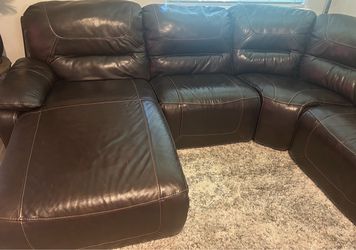 Brown Leather Sectional