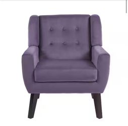 Purple Velvet Upholstery Arm Chair (Set of 1)