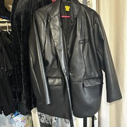 Daisy Faux Leather Blazer