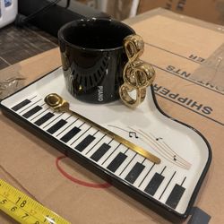 Piano coffee mug with Sauced and Spoon