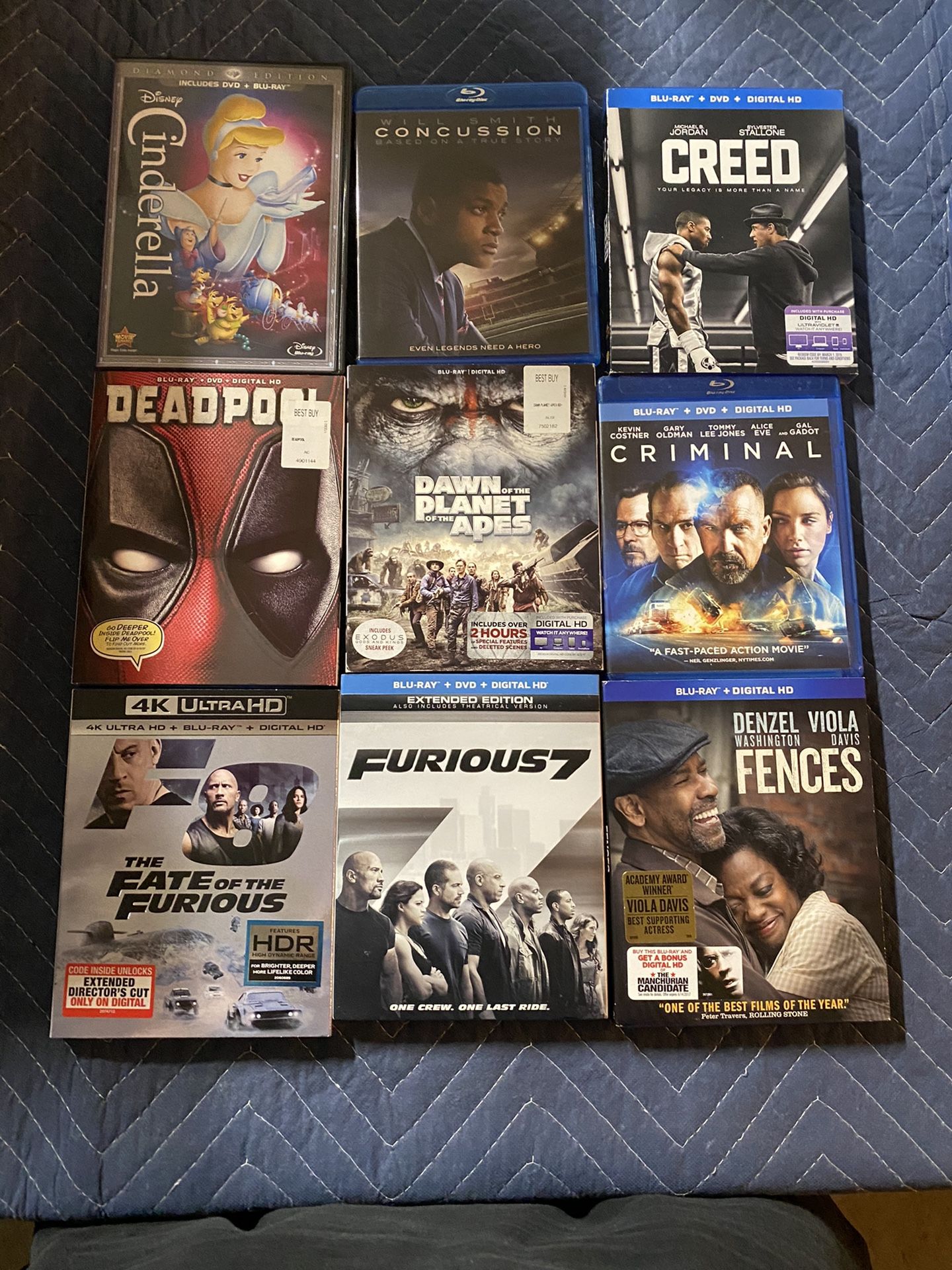 Blu-Ray DVD for sale - great titles - $7 each bluray movies please read list of movie’s - 6 for $35