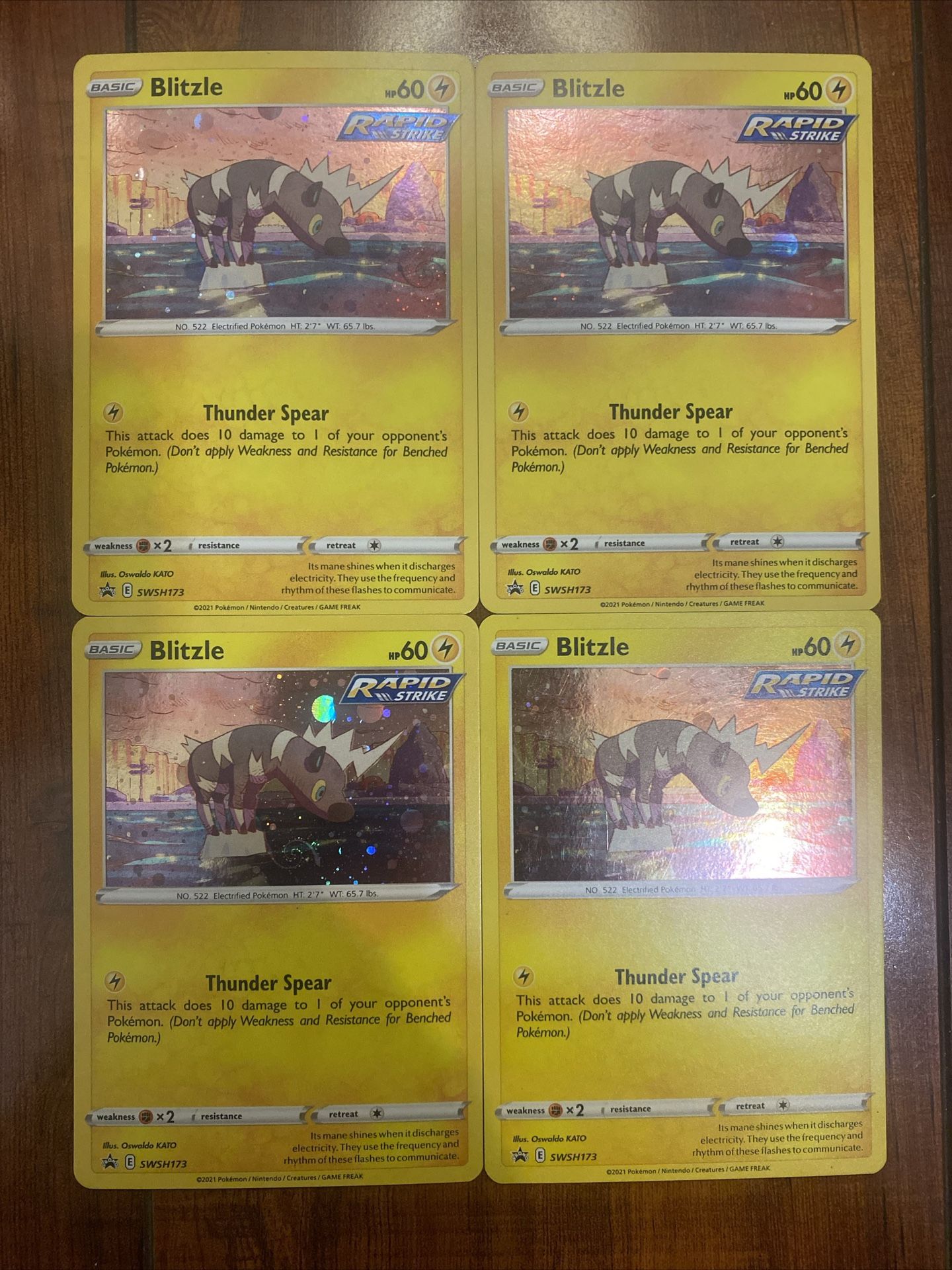 Pokemon Blitzle SWSH173 Black Star Promo Cosmos Holo HD Swirls! Lot of 4 NM