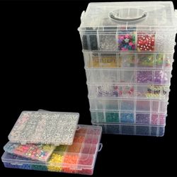  Acrylic Pony Beads & Polymer Clay Assortment with Storage Containers