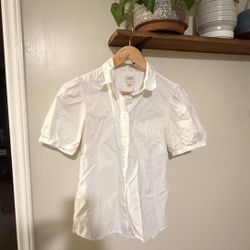 J. Crew Factory White Short Sleeve Button Down - Women’s Small