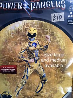 NEW Yellow Power Ranger Halloween Costume size large (LAST ONE)