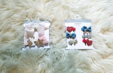 Carters Headbands and Baby Girl Clips New