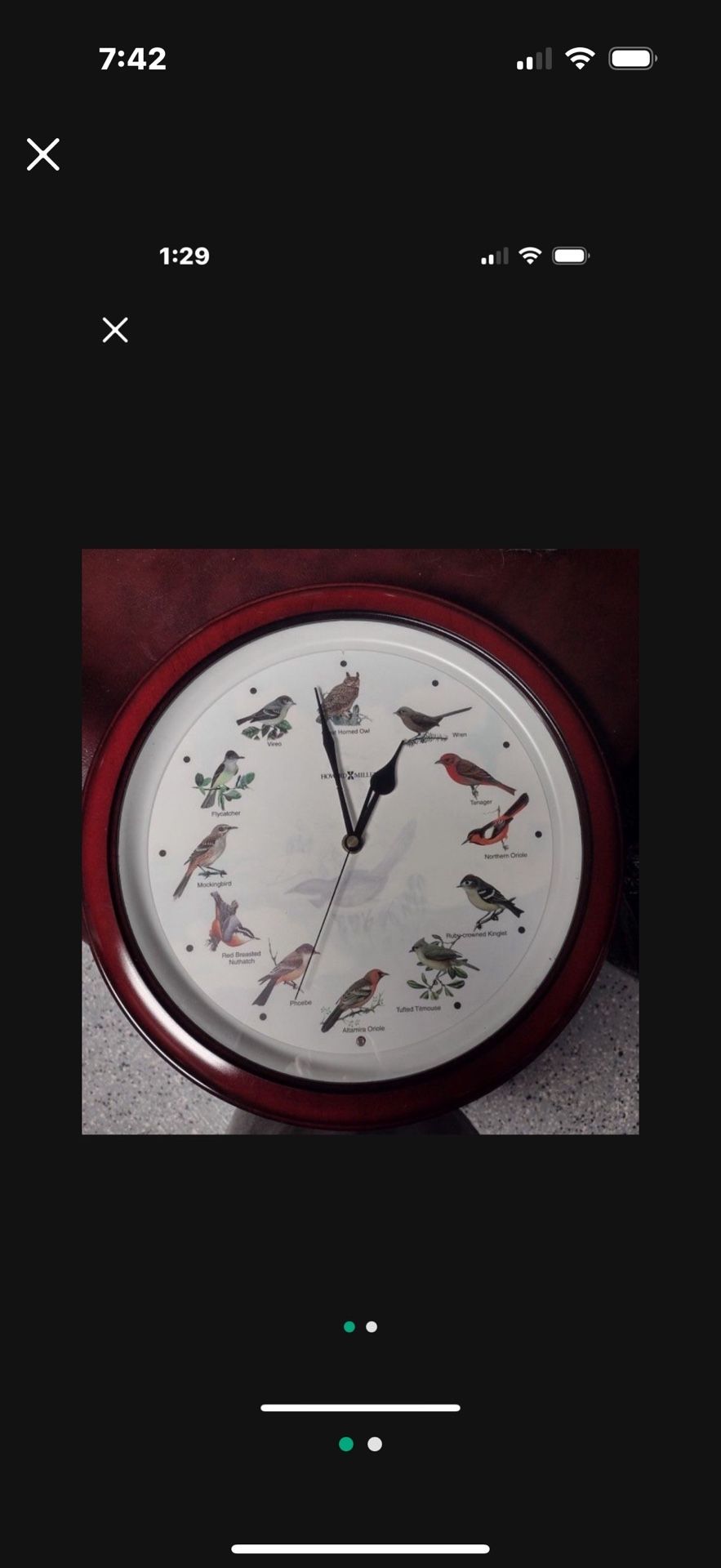 Howard Miller Wild Songbird Wall Clock, Chimes, Plastic Frame