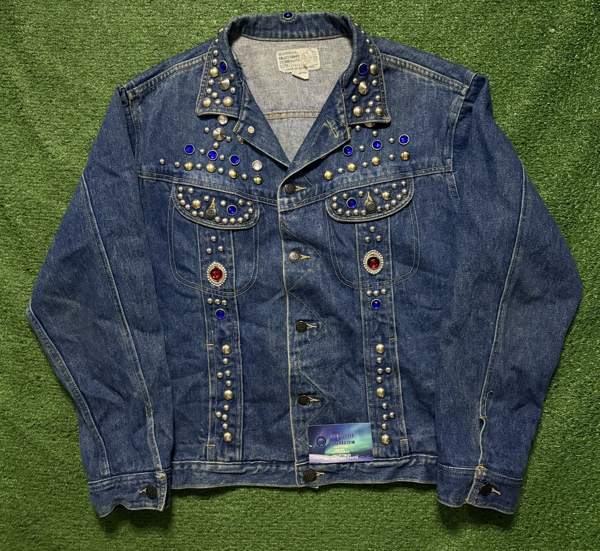 Vintage Bedazzled Jean Jacket Large 