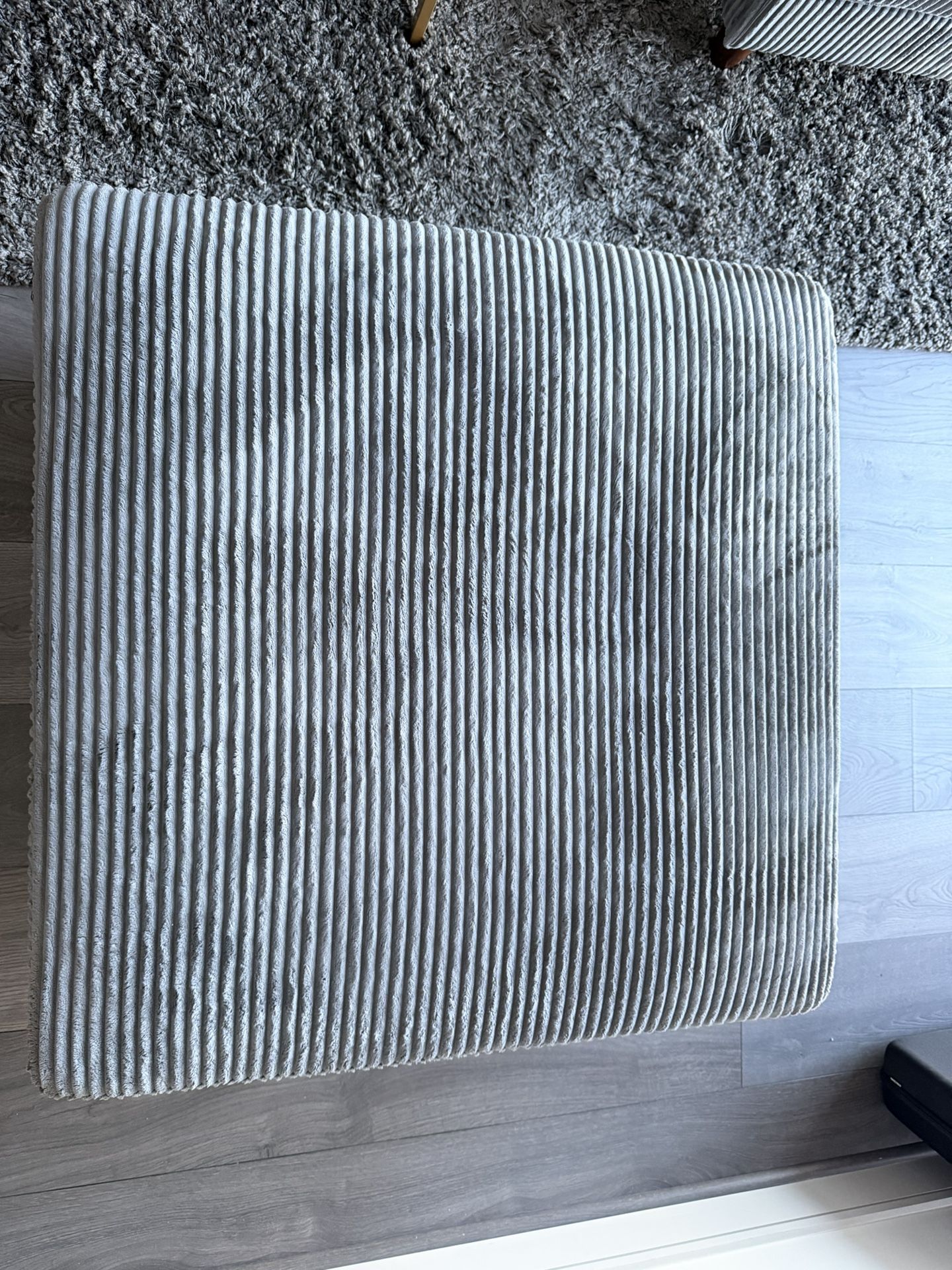 Dark Gray Corduroy Ottoman (OR BEST OFFER)