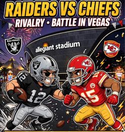 2 Tickets October 4th 1:25 PM Section 432 Row 6 Seats 24-25* for Raiders vs Chiefs $250 EACH