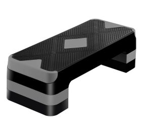 26.5" Aerobic Step Platform Adjustable Exercise Workout Stepper w/4 Risers, Gray