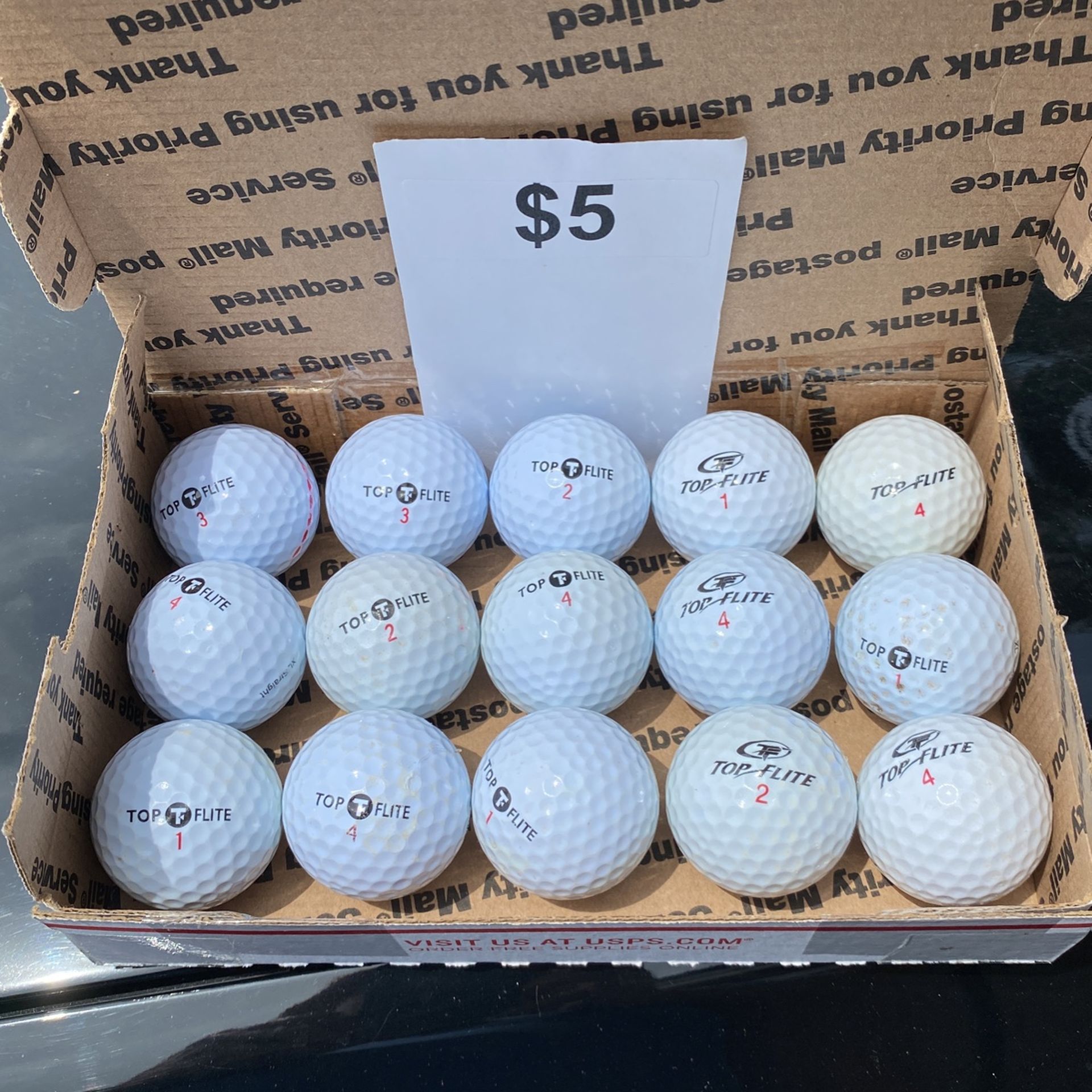 15 Top Flite XL Straight Golf Balls @33 Cents Each