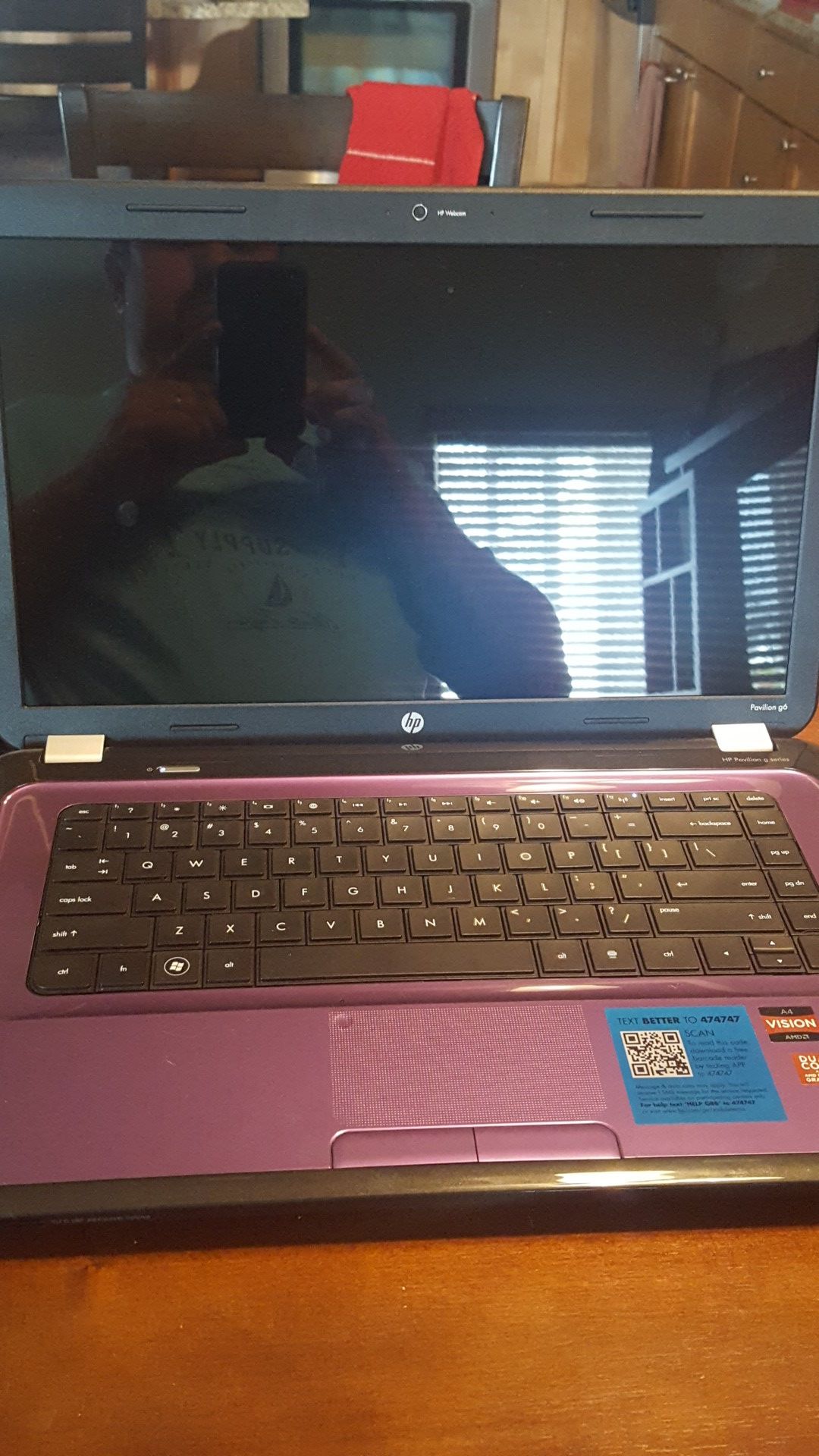 HP Pavilion G series laptop purple