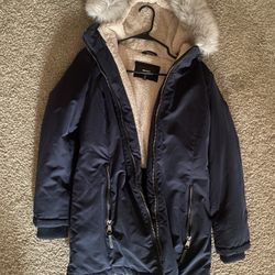 Women's DKNY Faux-Fur-Trim Hooded Parka Coat