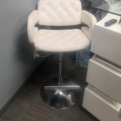 2 White Swivel Chairs