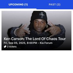 2 Ticket To Ken Carson: The Lord Of Chaos Tour