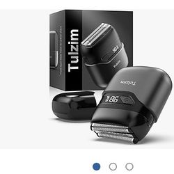 Electric Foil Shaver for Men: Portable Electric Razor for Beard/Face - 3 Floating Blade LED Display USB-C Fast Rechargeable - IPX7 Waterproof for Trav