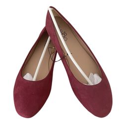New Shoes8teen Women’s Burgundy Ballerina Ballet Flats – Size 8 