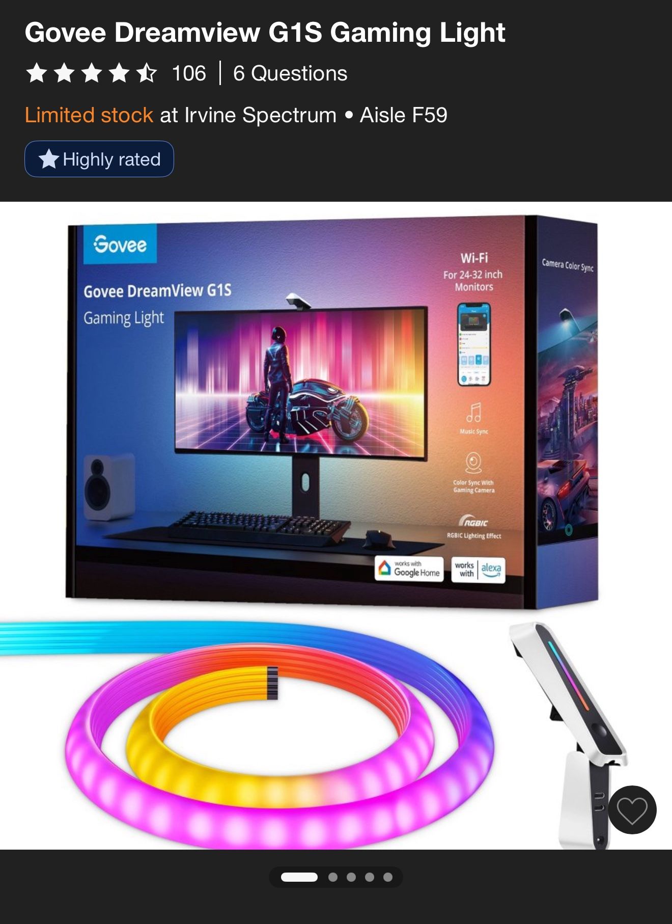 Govee Dreamview G1S Gaming Light