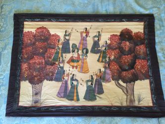 NEW Indian Tapestry Handmade Painting Madhubani Mithila Wall Artwork Hanging Fabric Decor Tapestries Clothes Dress Framed Persian Rugs Oil Antique