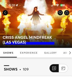 Criss angel magic show Mindfreak planet Hollywood