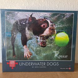 Willow Creek UNDERWATER DOGS 1000 PC PUZZLE - Boston Terrier "Rocco"