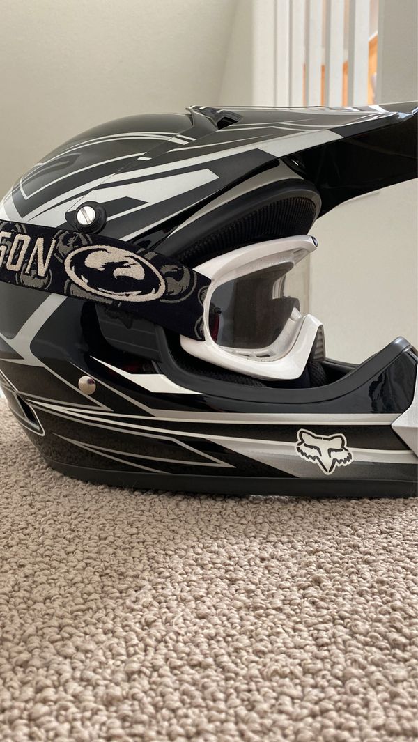 fox helmet with goggles