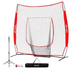 🎯 ATIVAFIT Baseball & Softball Practice Net – Dual Training Setup (Red, 7x7ft)