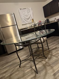 Glass Top Kitchen Table 4 Chairs