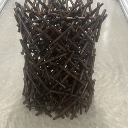 Vintage Coastal Wooden Haystack Dining Table End Table Pedestal No Glass. Used in good condition with minor cosmetic blemishes. These blemishes are in