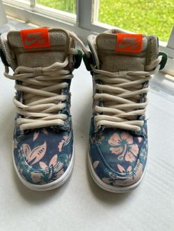 Nike SB Dunk High Hawaii Maui Wowie CZ2232-300 Floral Size 4.5Y / 6W Used