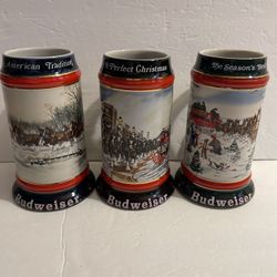 Budweiser Vintage Mug Lot Of 3 