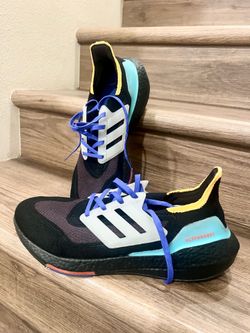 Adidas Ultraboost 21 Running Athletic Shoes Sneakers Black Blue Mens Size 11