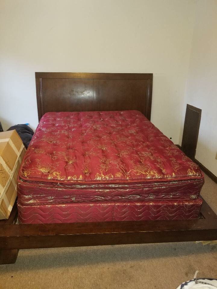 Bed frame with matching dressers ,End tables