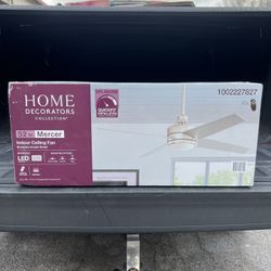 Home Decorators Collection Mercer 52in LED Indoor Brushed Nickel Ceiling Fan