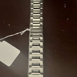 Coach Premium Silver Apple Watch Band, Standard Size