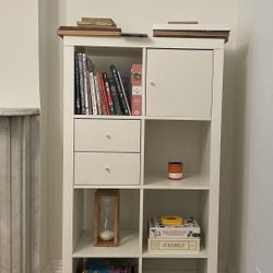 White Decor/book Shelf With Storage