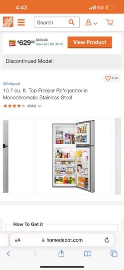 Whirlpool White Fridge