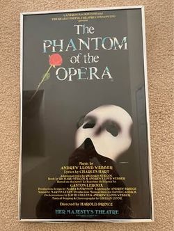 Phantom of the Opera framed poster 1990s London