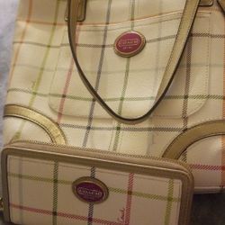 Coach bag and match wallet
